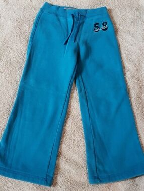Beverly Hills Polo Club Girls Blue Wide-Leg Sweatpants